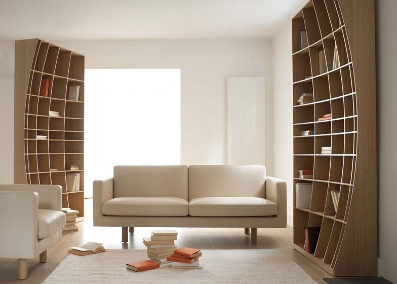 Concave Bookcase by Simon Pengelly